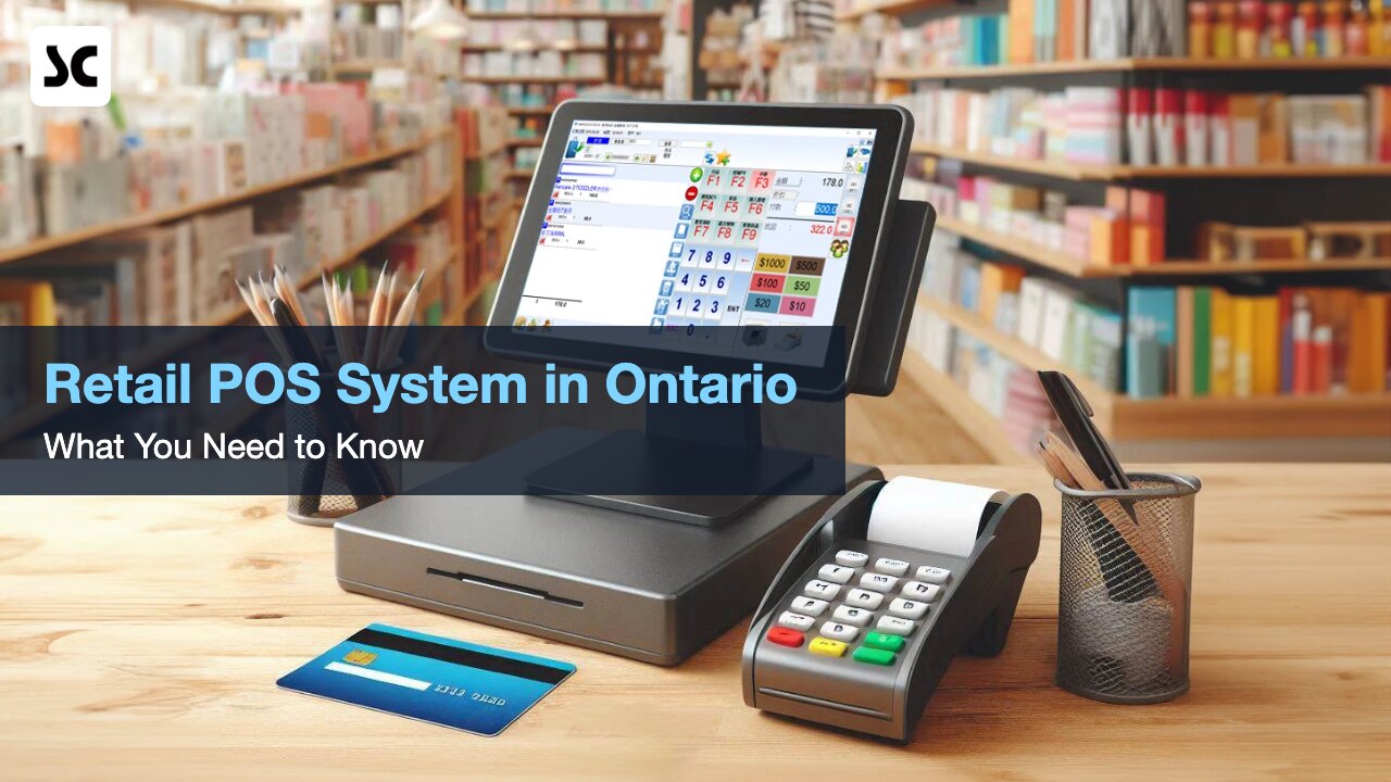 Retail POS terminal on a store counter in Ontario
